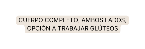 cuerpo completo ambos lados opción a trabajar glúteos
